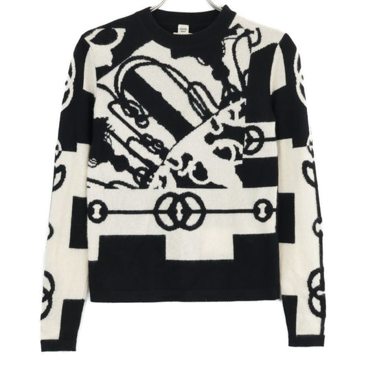 Hermes []2e2613d2 Cliquetis 100% Cashmere Knit Sweater 34