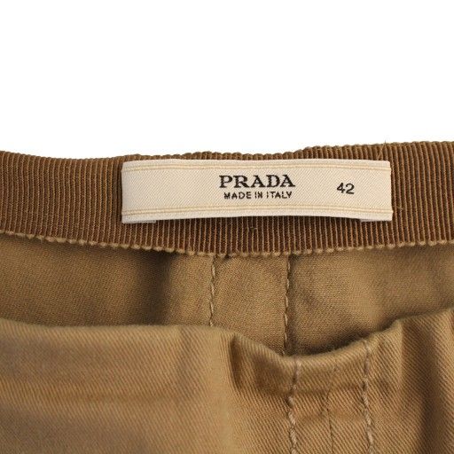 Prada Tuck Skirt Knee Length 42 Beige BM