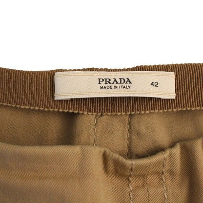 Prada Tuck Skirt Knee Length 42 Beige BM