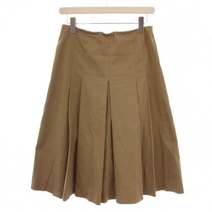 Prada Tuck Skirt Knee Length 42 Beige BM
