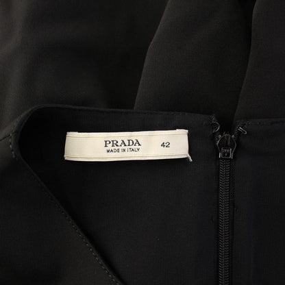 Prada Sleeveless Dress Knee Length 42 Black KH