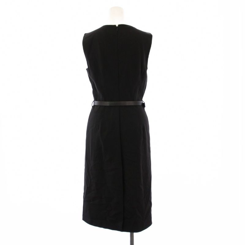 Prada Sleeveless Dress Knee Length 42 Black KH