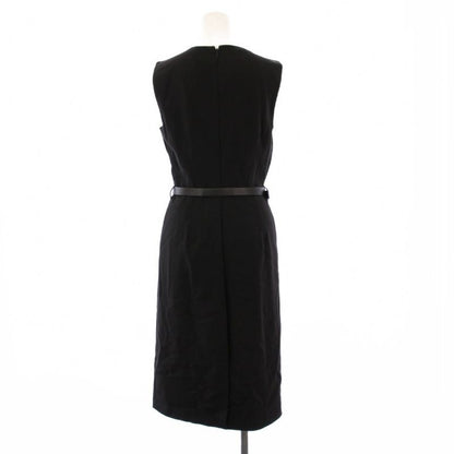Prada Sleeveless Dress Knee Length 42 Black KH