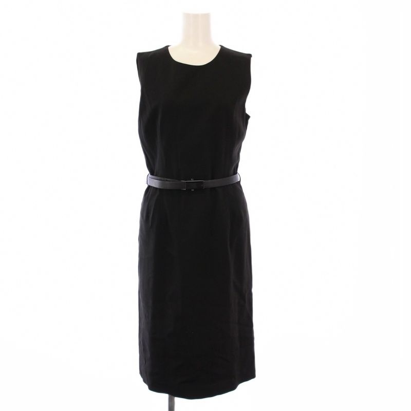 Prada Sleeveless Dress Knee Length 42 Black KH
