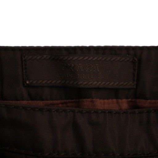Prada Trapezoid Skirt Knee Length With Belt Nylon M Brown BM