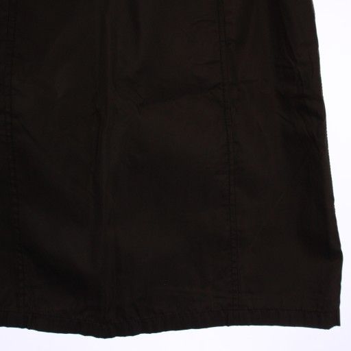 Prada Trapezoid Skirt Knee Length With Belt Nylon M Brown BM