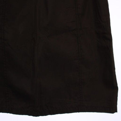 Prada Trapezoid Skirt Knee Length With Belt Nylon M Brown BM