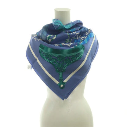 Hermes 20SS Kare90 Etriers Armor Remix Silk Scarf Multicolor Navy White SS • OS
