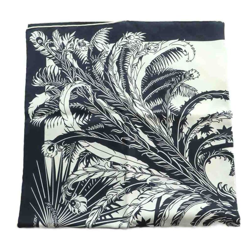 Hermes Carle70 Mythiques Phoenix The Myth Of The Phoenix Silk Scarf Navy White