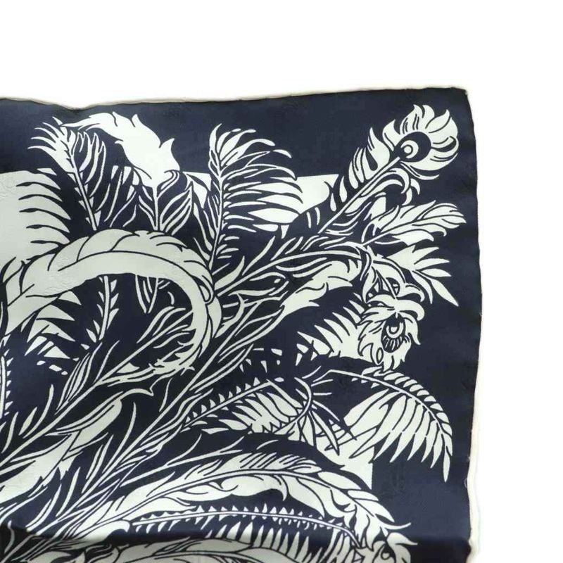 Hermes Carle70 Mythiques Phoenix The Myth Of The Phoenix Silk Scarf Navy White