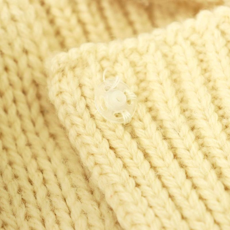 Saint Laurent Paris Gold Button Knit Jacket S Ivory DF • OS