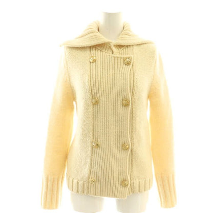 Saint Laurent Paris Gold Button Knit Jacket S Ivory DF • OS
