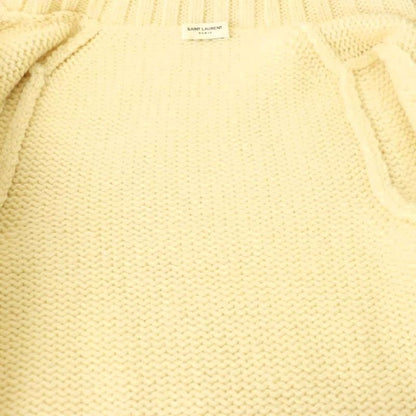 Saint Laurent Paris Gold Button Knit Jacket S Ivory DF • OS