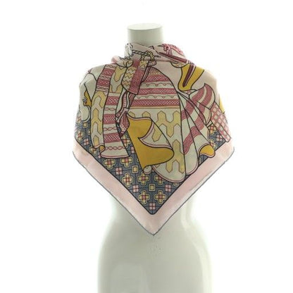 Hermes Kare90 Duels Oniriques Dreaming Duel Silk Scarf Multicolor Pink White SS