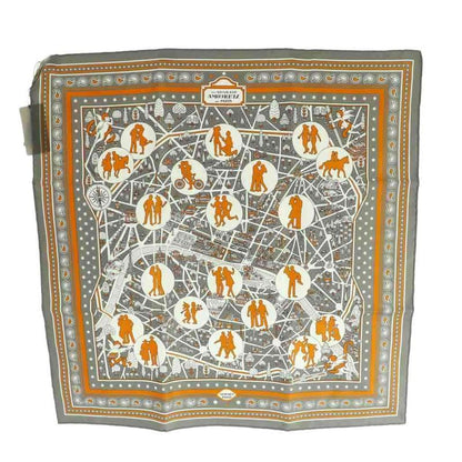 Hermes CARE 55 LES Nouveaux Amoureux New Paris Lover Bandana Scarf Silk