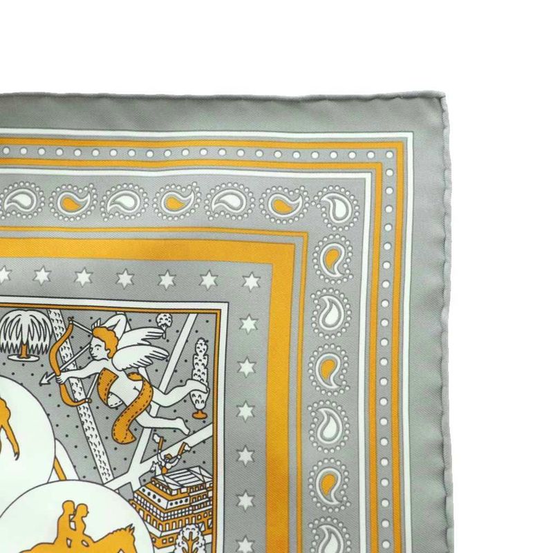 Hermes CARE 55 LES Nouveaux Amoureux New Paris Lover Bandana Scarf Silk