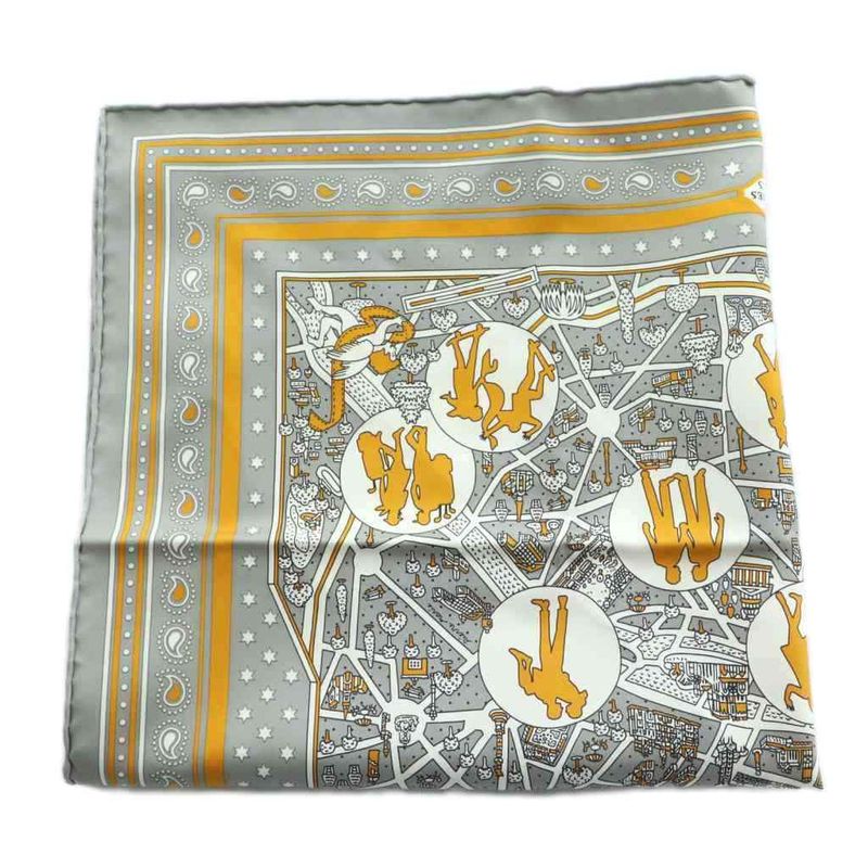 Hermes CARE 55 LES Nouveaux Amoureux New Paris Lover Bandana Scarf Silk