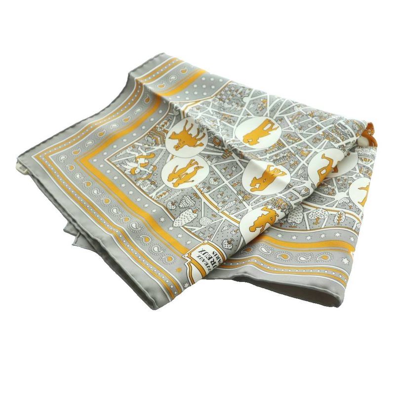 Hermes CARE 55 LES Nouveaux Amoureux New Paris Lover Bandana Scarf Silk