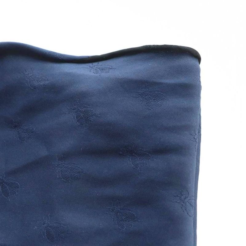 Hermes BEE Embroidery Scarf Navy SS • OS