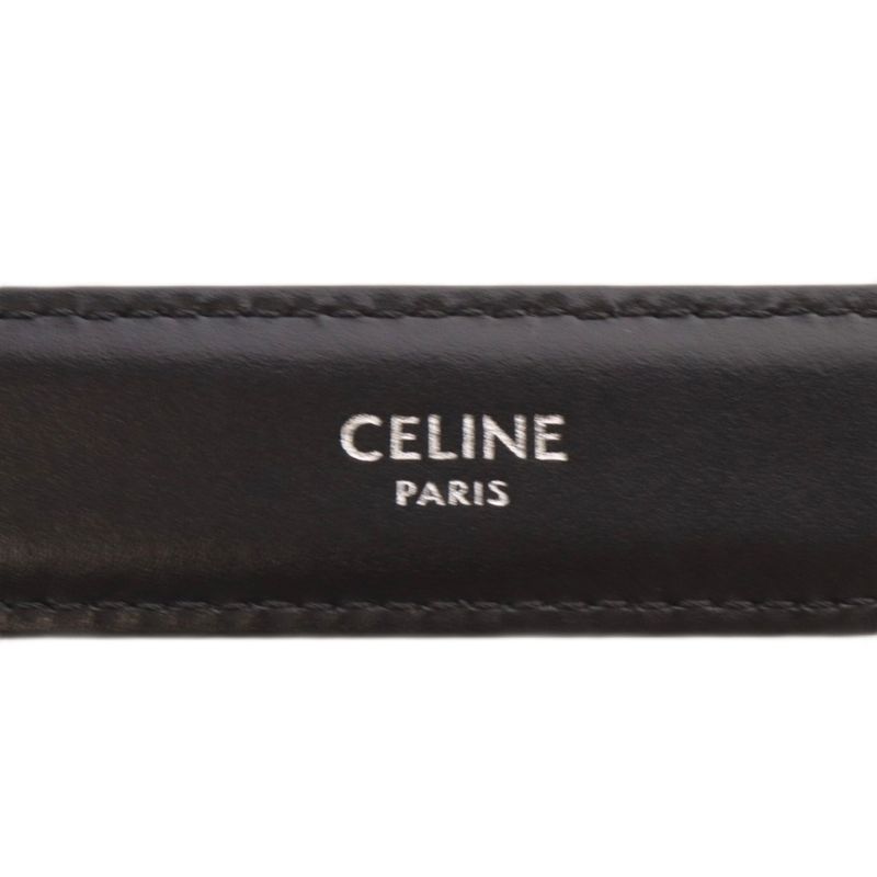 Celine Small Triomphe Belt Leather 85 Black YO30 • AD • OH
