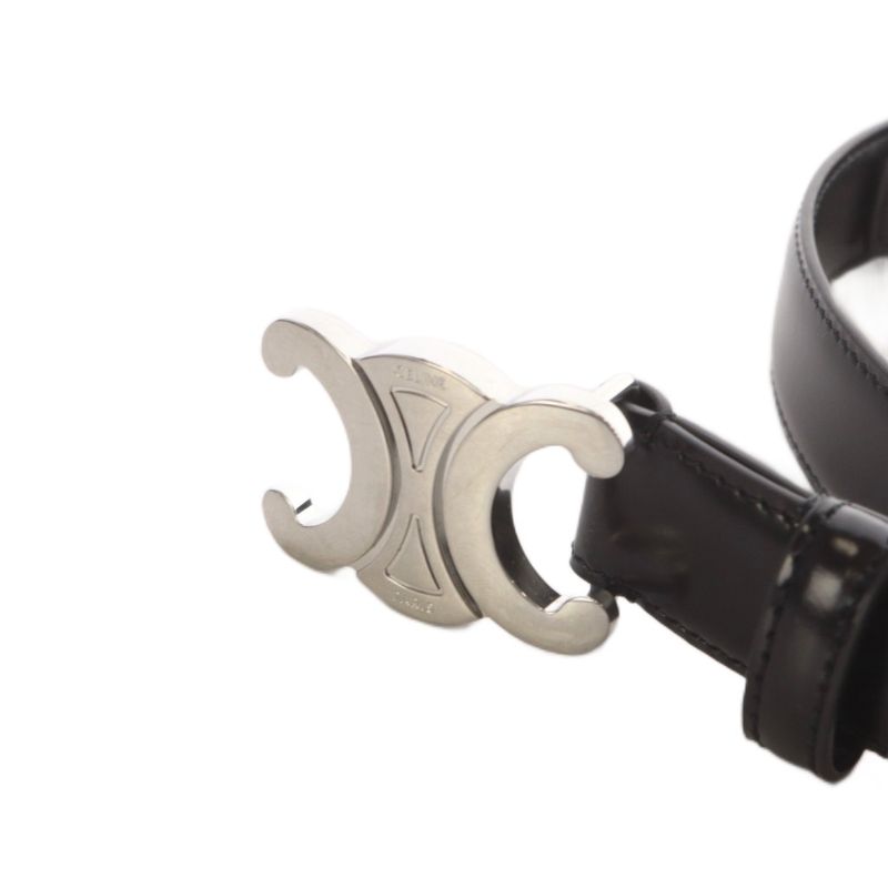 Celine Small Triomphe Belt Leather 85 Black YO30 • AD • OH