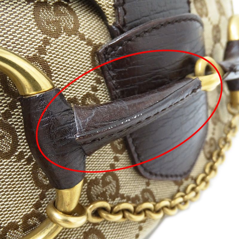 Gucci Bag Women's Brand Shoulder Bag GG Canvas Horsebit Beige Brown 114915 One