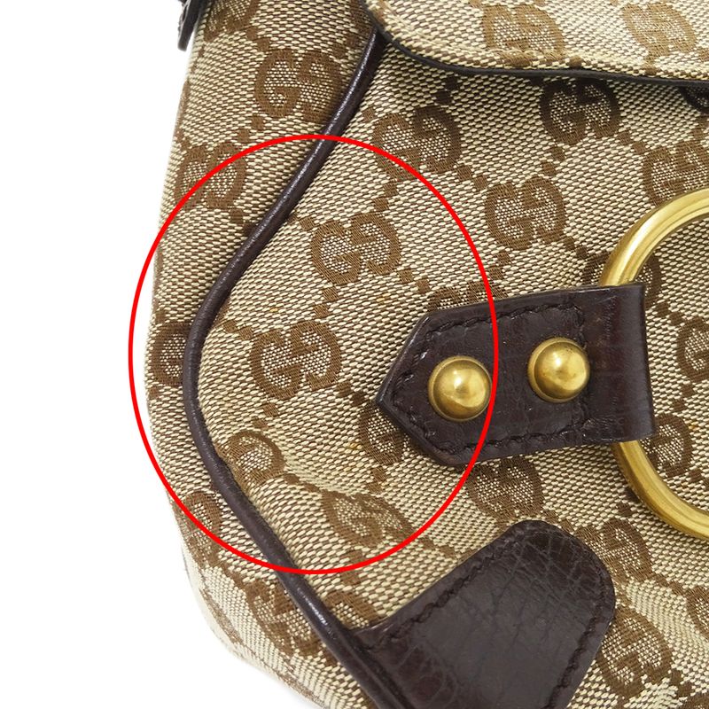 Gucci Bag Women's Brand Shoulder Bag GG Canvas Horsebit Beige Brown 114915 One