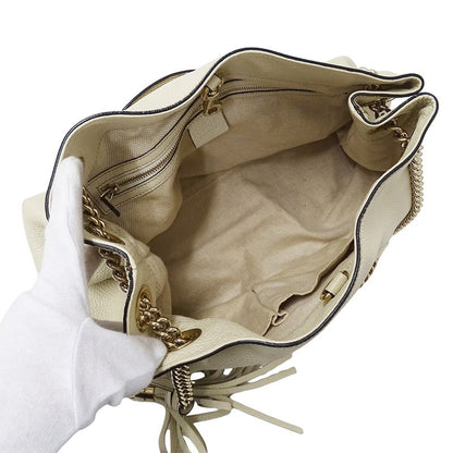 Gucci Bag Women's Brand Tote Bag Soho Interlocking G Leather White 308982