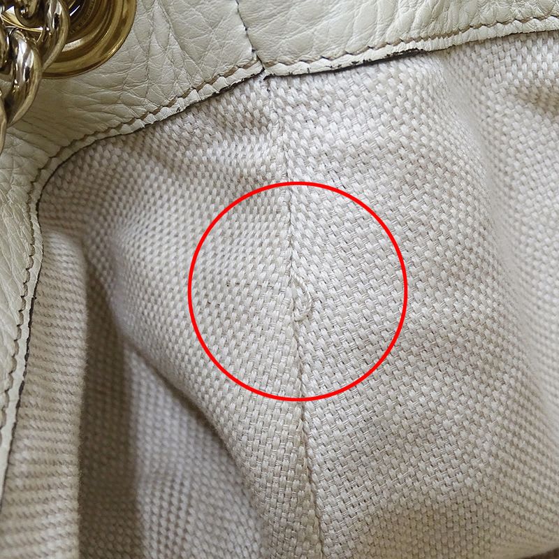 Gucci Bag Tote Soho Interlocking G Leather White