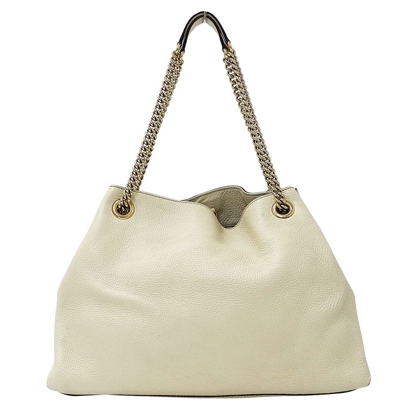 Gucci Bag Women's Brand Tote Bag Soho Interlocking G Leather White 308982