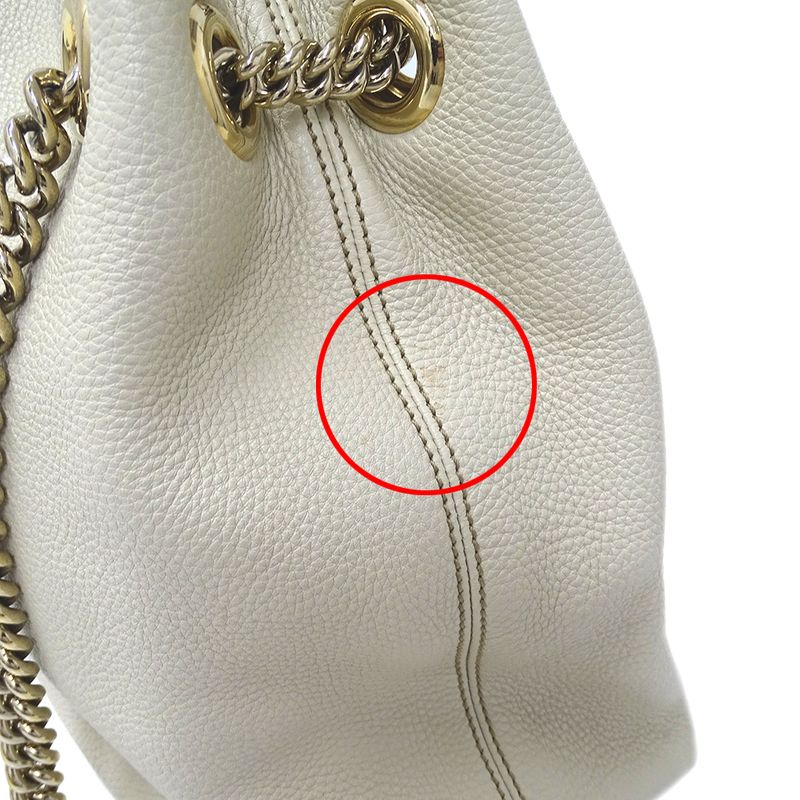 Gucci Bag Women's Brand Tote Bag Soho Interlocking G Leather White 308982