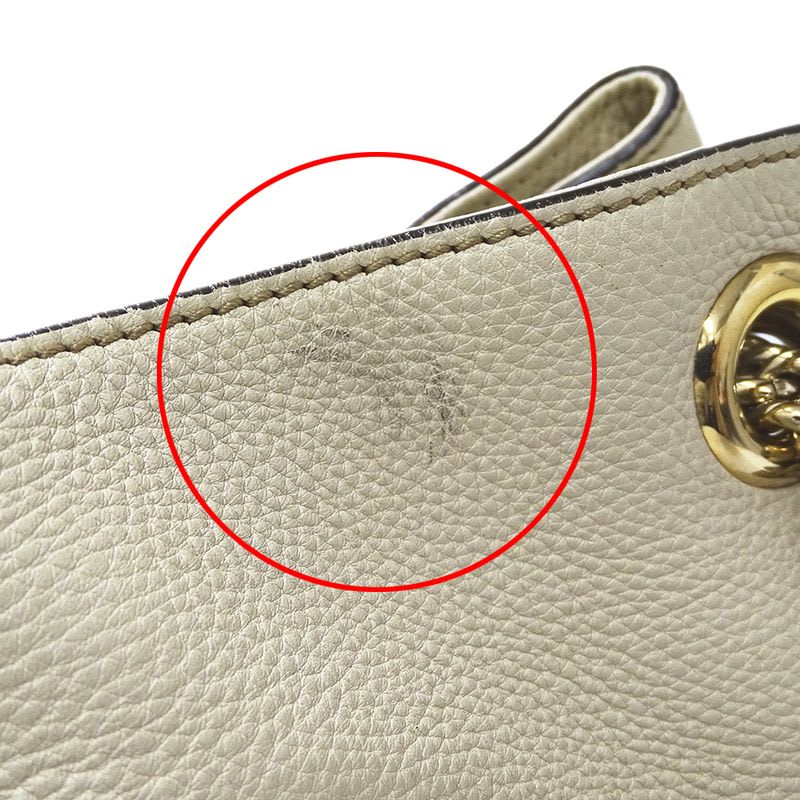 Gucci Bag Tote Soho Interlocking G Leather White
