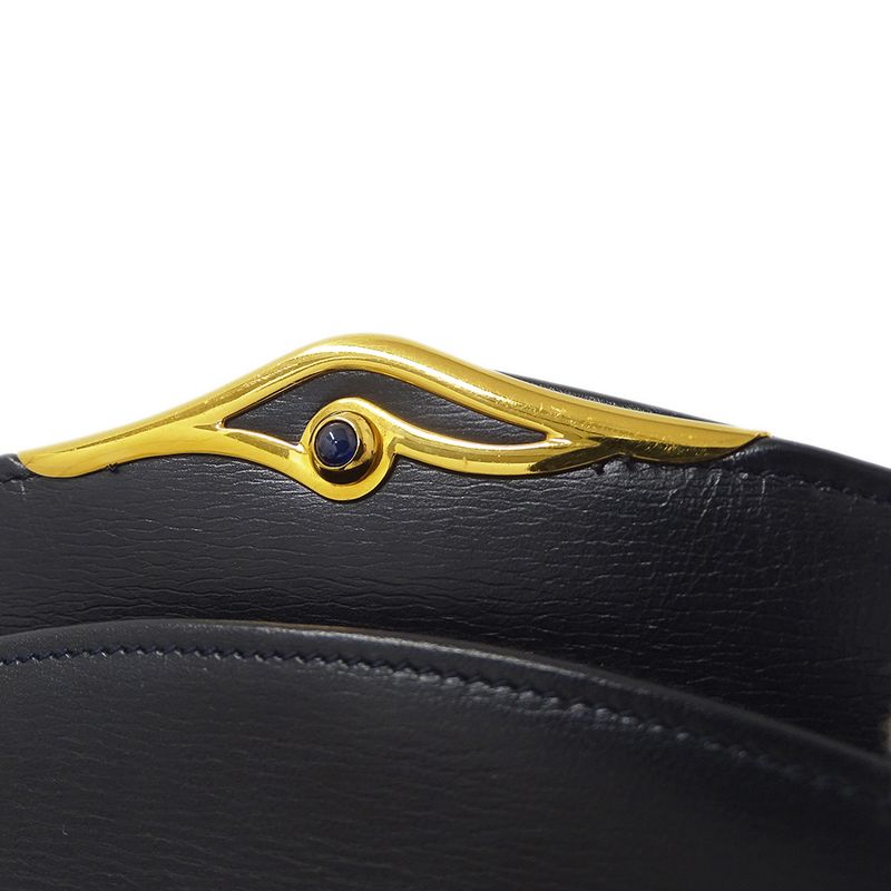 Cartier Bag Women's Brand Shoulder Bag Sapphire Leather Black Chain Shoulder