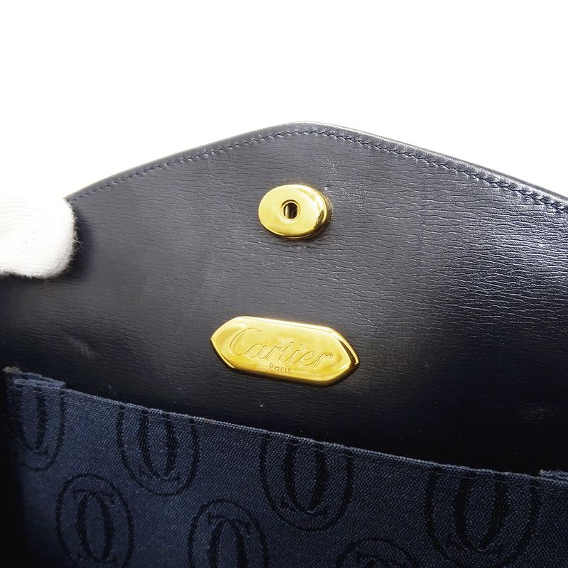 Cartier Bag Women's Brand Shoulder Bag Sapphire Leather Black Chain Shoulder