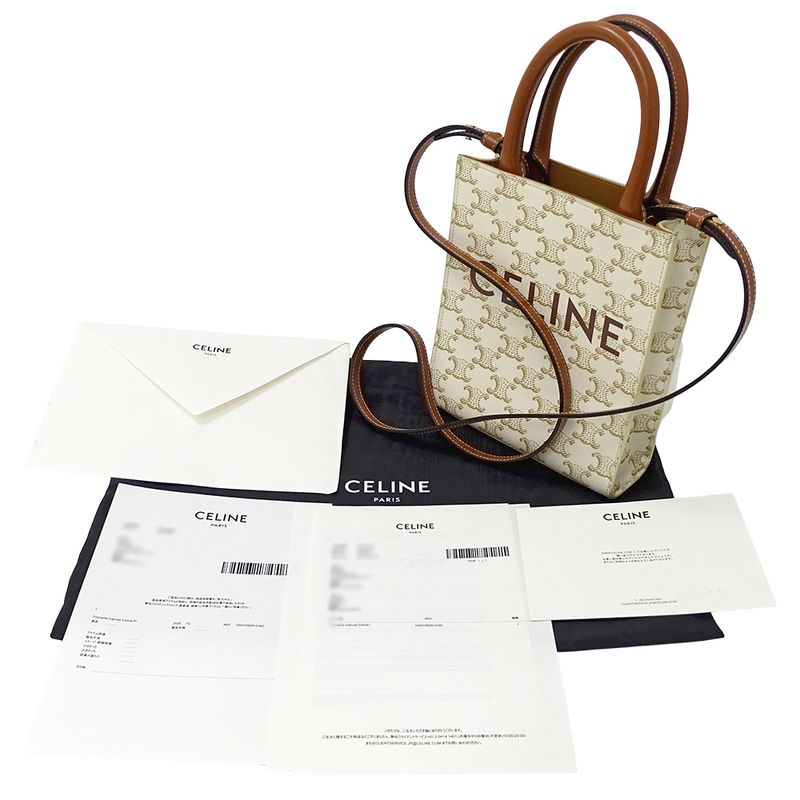 Celine Bag Ladies Brand Handbag Shoulder Bag 2way Triomphe Mini Vertical Cabas
