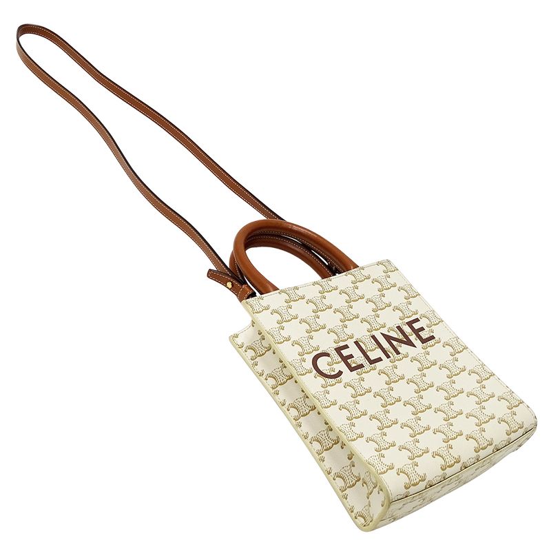 Celine Bag Ladies Brand Handbag Shoulder Bag 2way Triomphe Mini Vertical Cabas