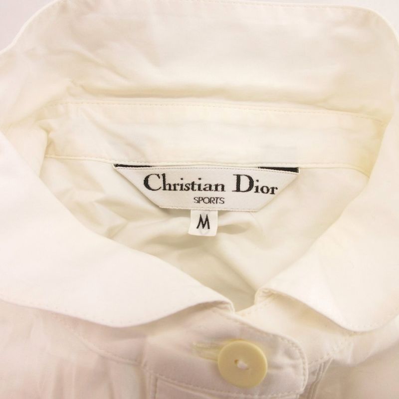 Christian Dior Sports Shirt Blouse Star Pattern Embroidery Long Sleeve M White