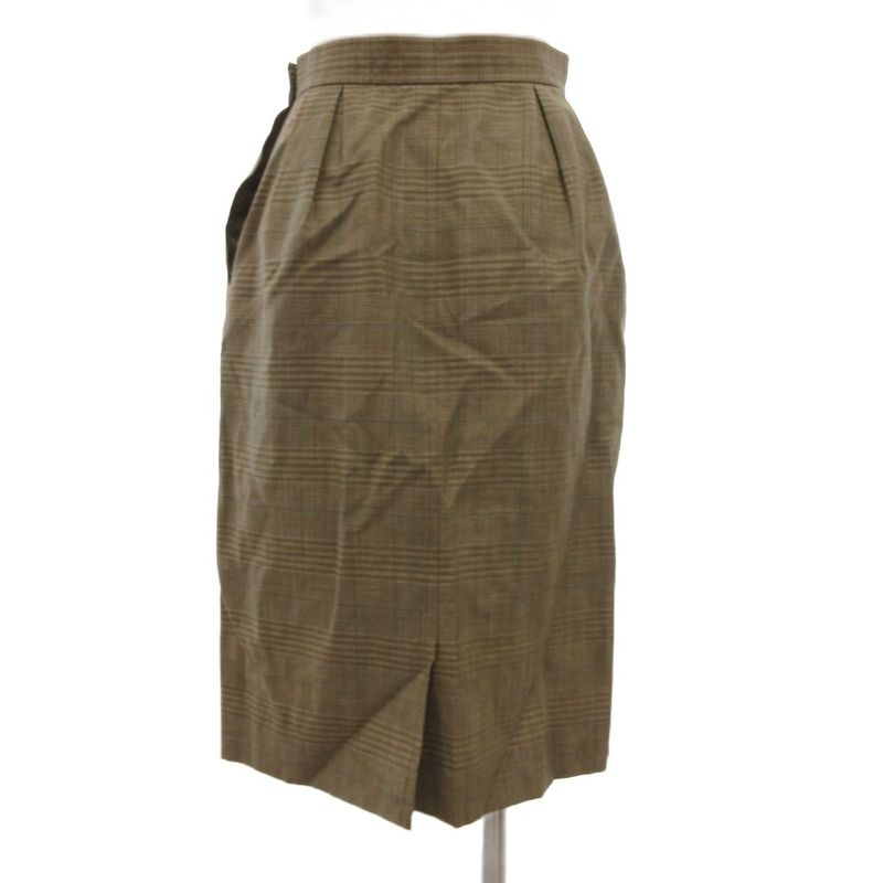 Yves Saint Laurent YVES Saint Laurent Vintage Tight Skirt Knee Length Plaid