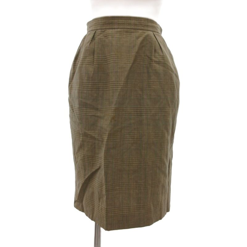 Yves Saint Laurent YVES Saint Laurent Vintage Tight Skirt Knee Length Plaid