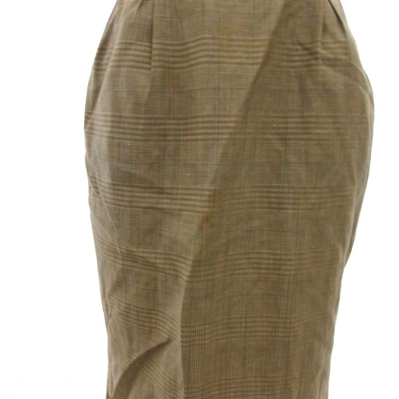 Yves Saint Laurent YVES Saint Laurent Vintage Tight Skirt Knee Length Plaid