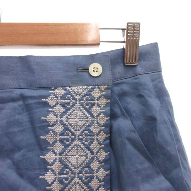 Christian Dior Sports Vintage Wrap Skirt Wrap Embroidery Knee Length LL Light