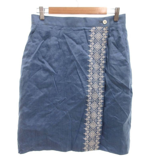 Christian Dior Sports Vintage Wrap Skirt Wrap Embroidery Knee Length LL Light