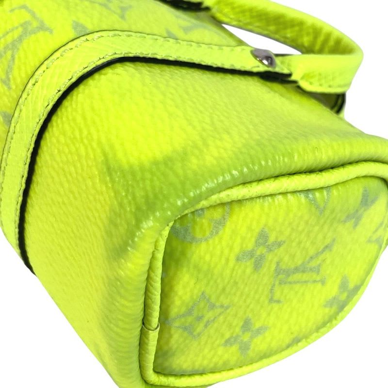 Louis Vuitton Key Holder Porto Cles Mini Keepall Taiga Leather Yellow