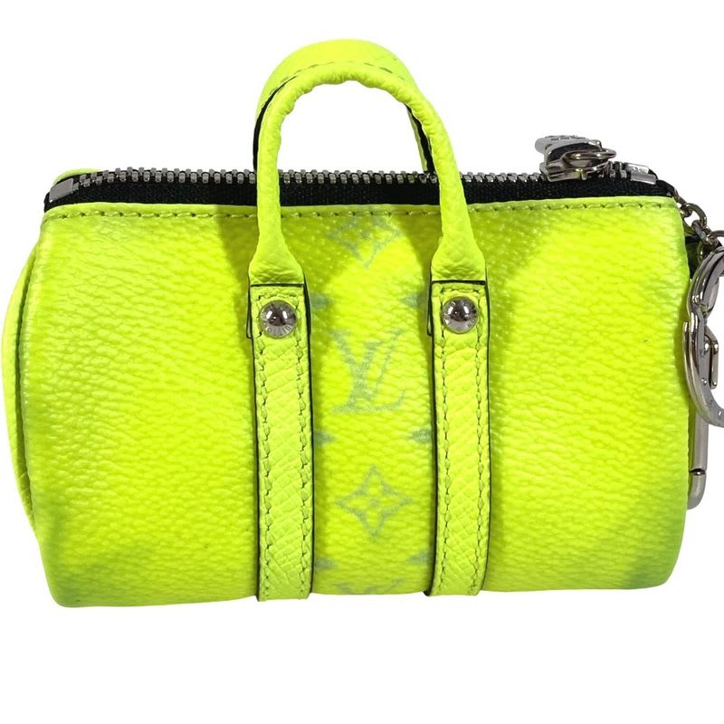 Louis Vuitton Key Holder Porto Cles Mini Keepall Taiga Leather Yellow