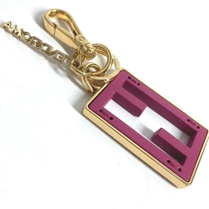 Fendi Key Holder Baguette Logo 7as229 Metal Pink Purple