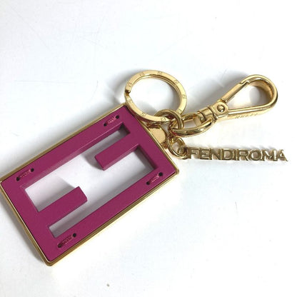 Fendi Key Holder Baguette Logo 7as229 Metal Pink Purple