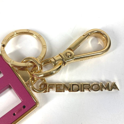 Fendi Key Holder Baguette Logo 7as229 Metal Pink Purple