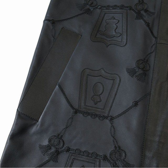 Hermes Lambskin Leather Long Vest Gilet Cut And Sew Sleeveless Embroidery