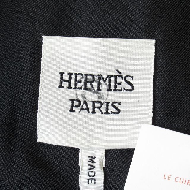 Hermes Lambskin Leather Long Vest Gilet Cut And Sew Sleeveless Embroidery