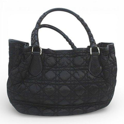 Christian DIOR Handbag Tote Bag Cannage Black Made In Italy